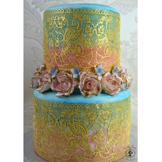 Fantasia 3D Half Cake Lace Mat by Claire Bowman Cake Lace