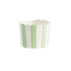 Baking Cup Mini Groen Streep 24 per pak by Miss Etoile
